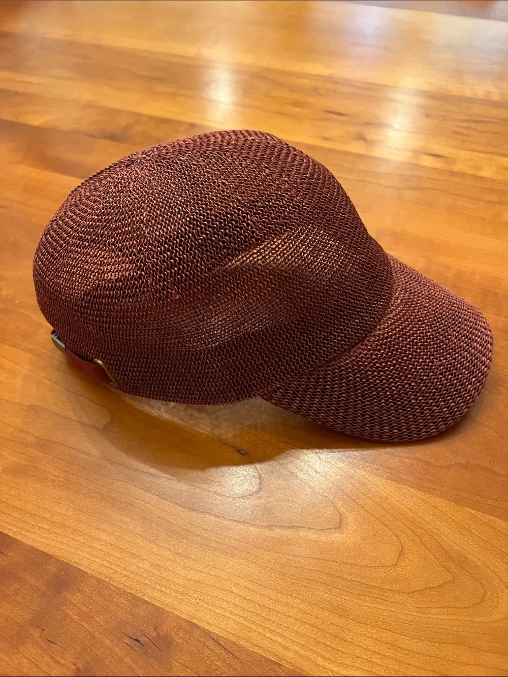 Anthropologie Wyeth By Todd Magill Paula Womens Raffia Baseball Cap in Wine